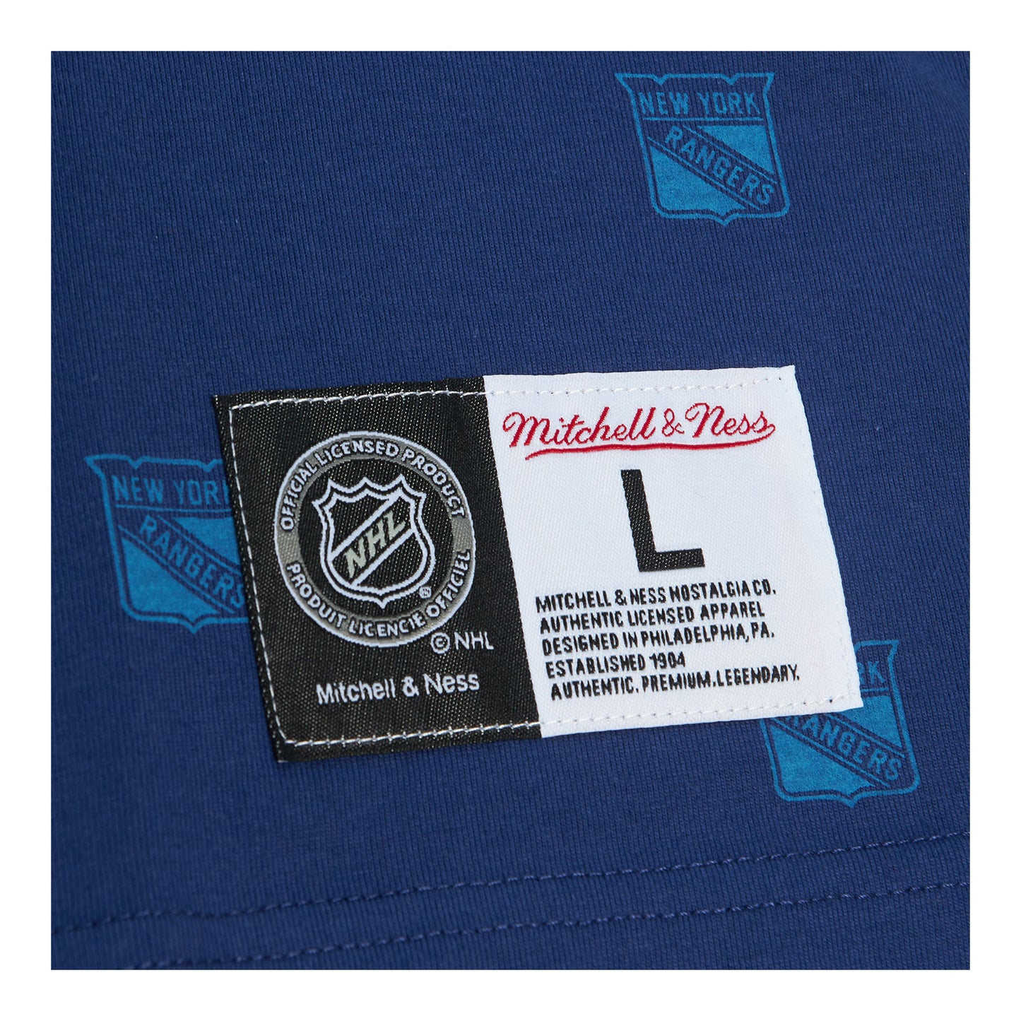 Mitchell & Ness Rangers All Over Print T-Shirt - Detail View