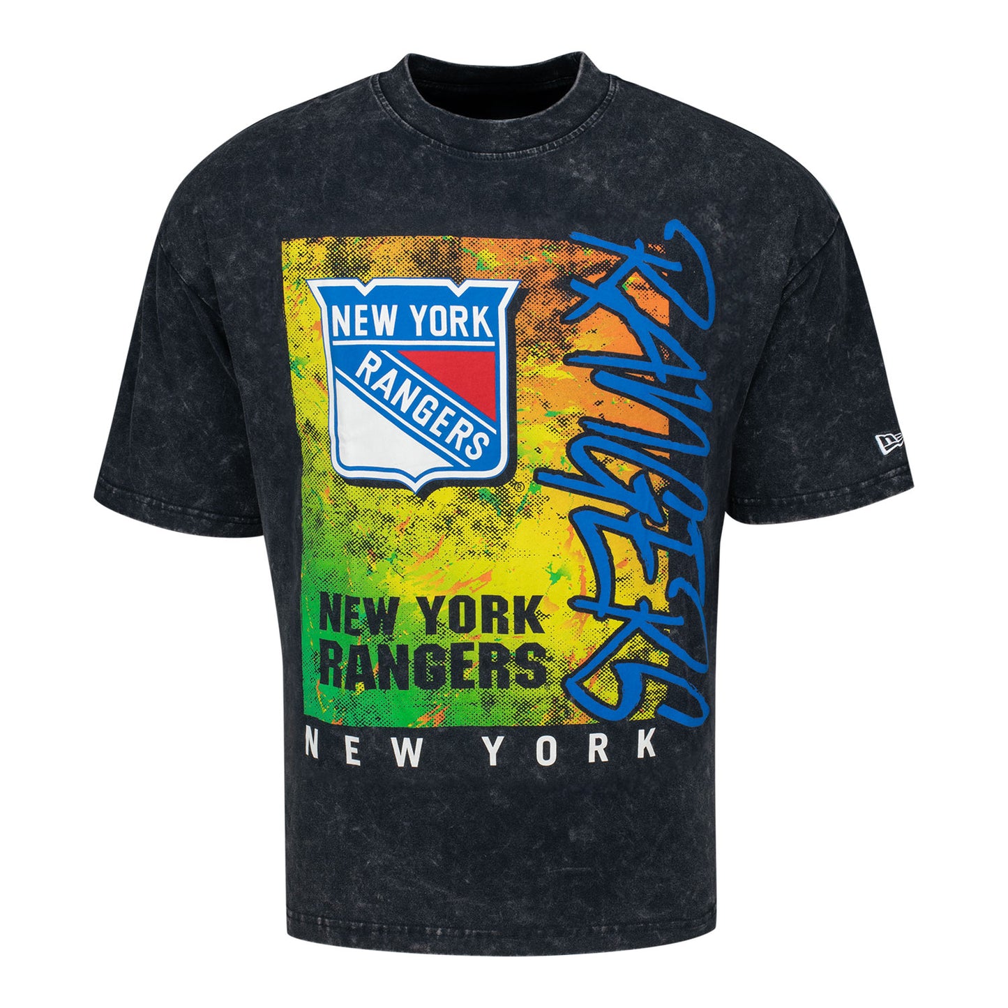 New Era Rangers Sport Classic Graphic Black Tee - Front View