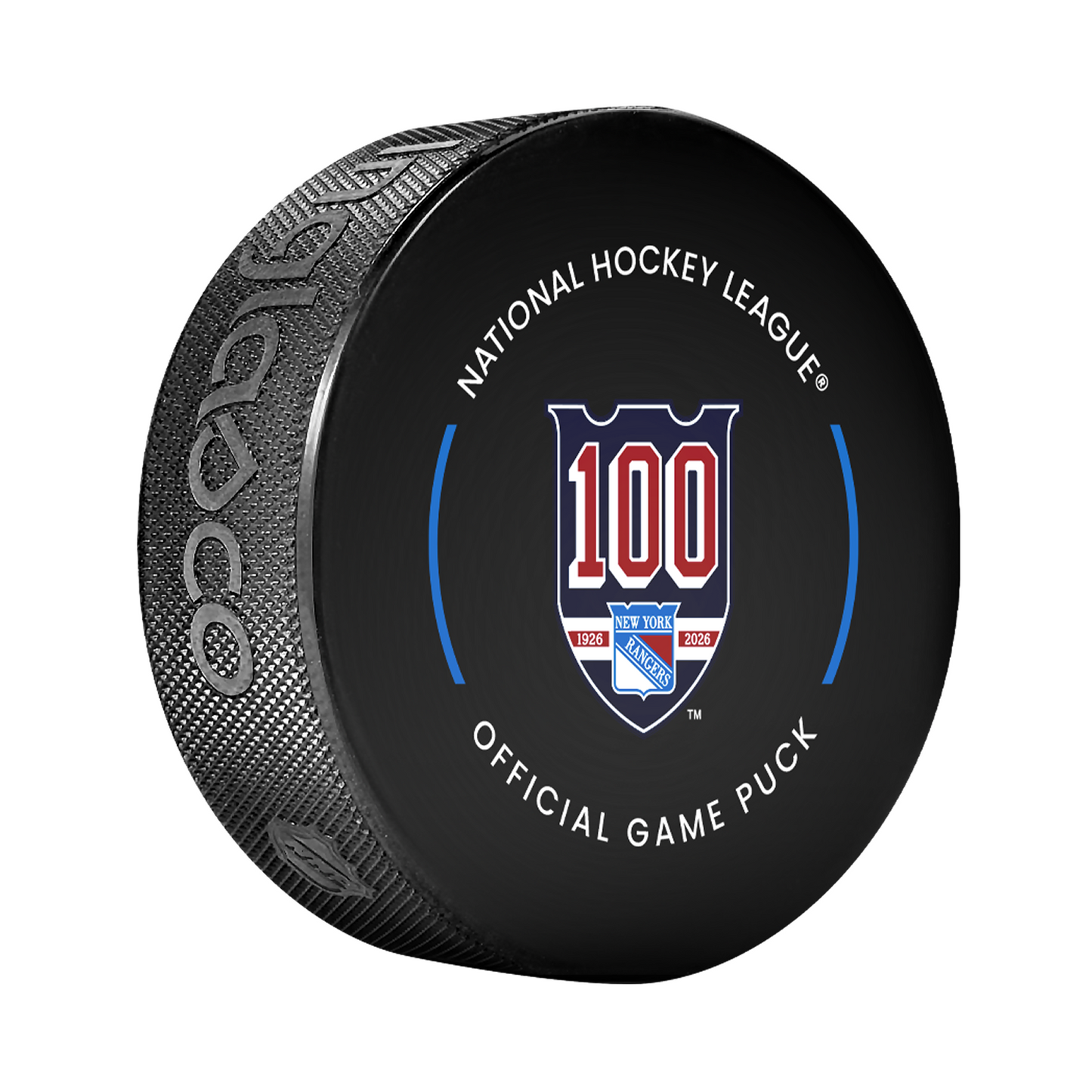 Inglasco Rangers Centennial 2025-26 Official Game Puck in Cube