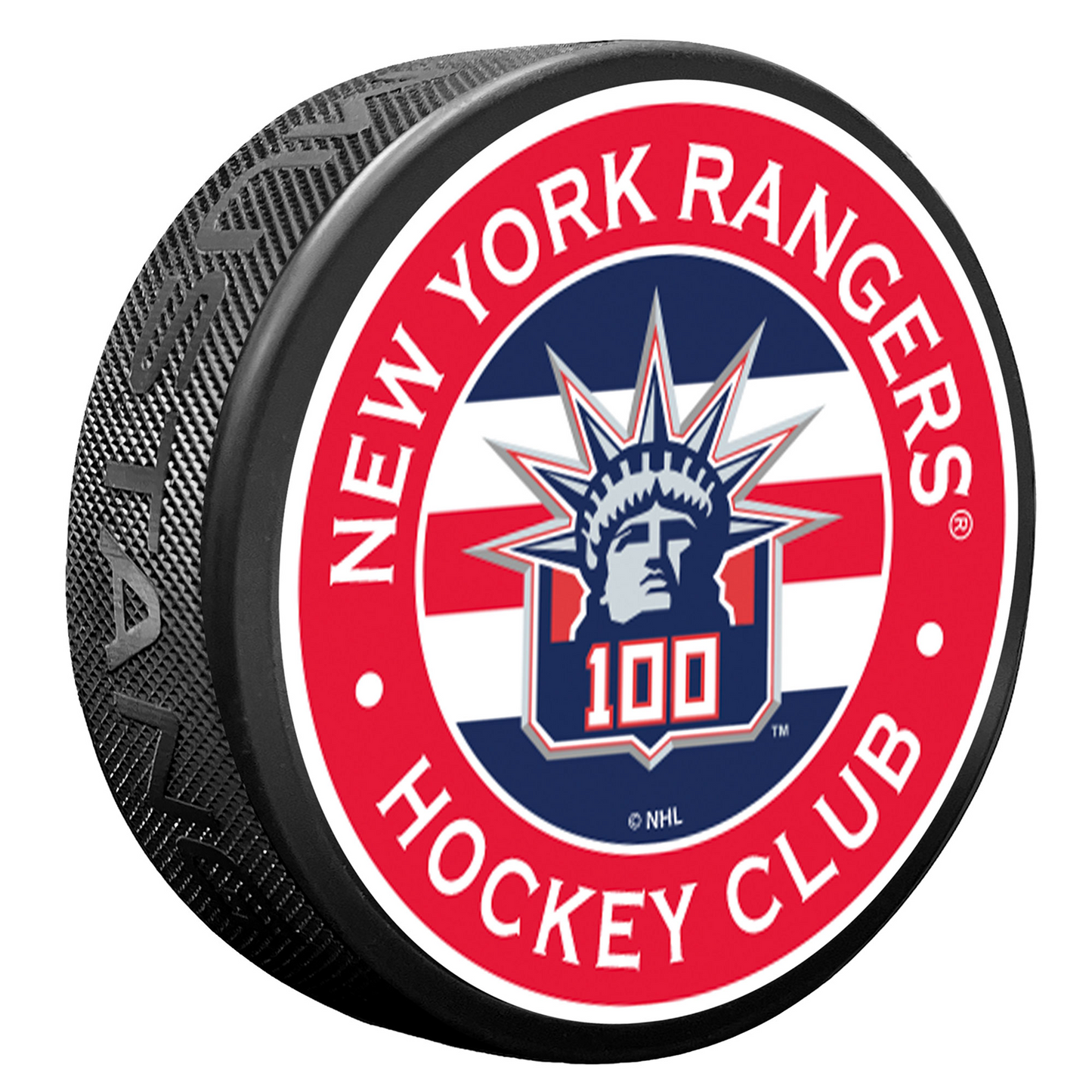 Mustang Rangers Centennial Liberty Stripe Puck