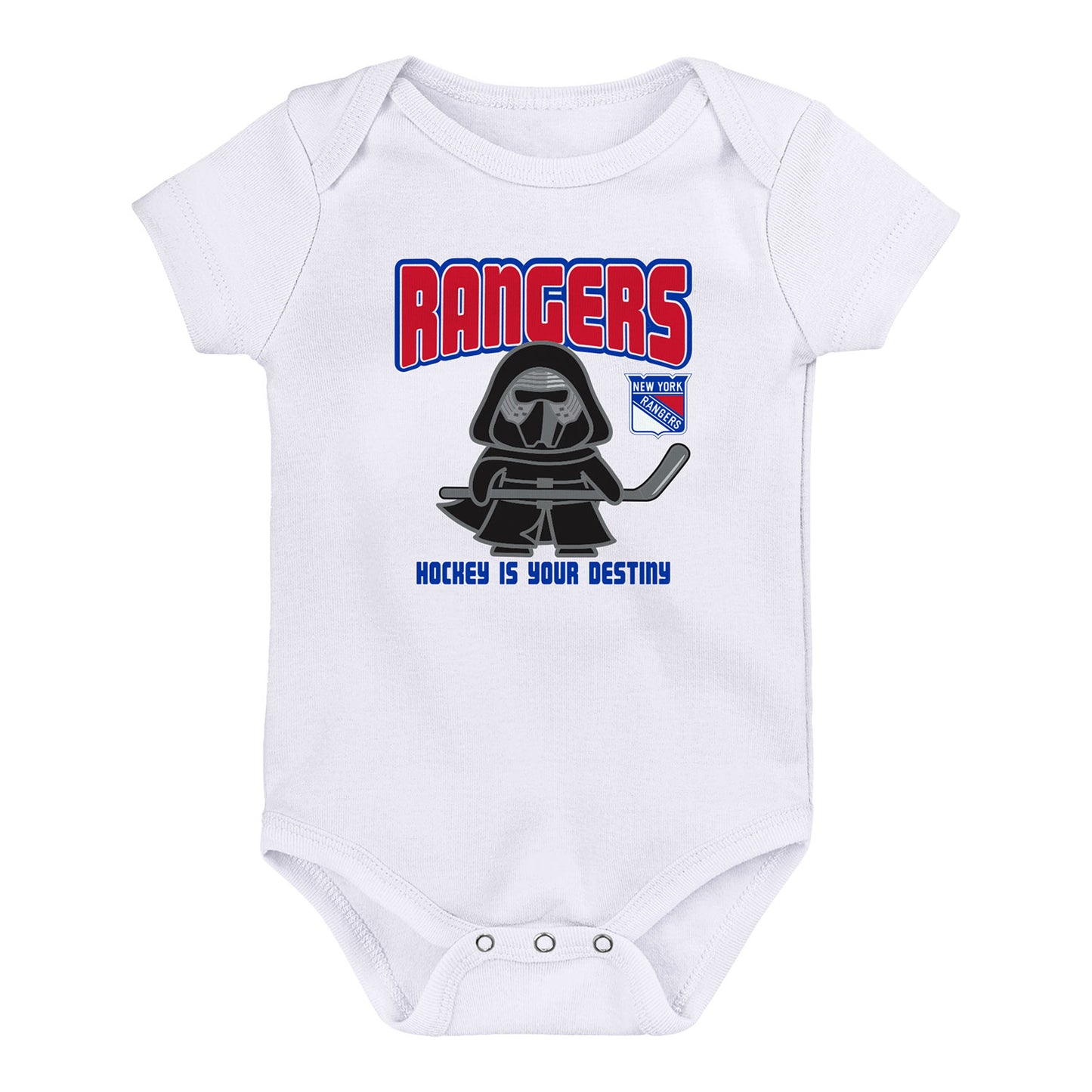 Newborn Rangers Star Wars Vadar Onesie - In White - Front View