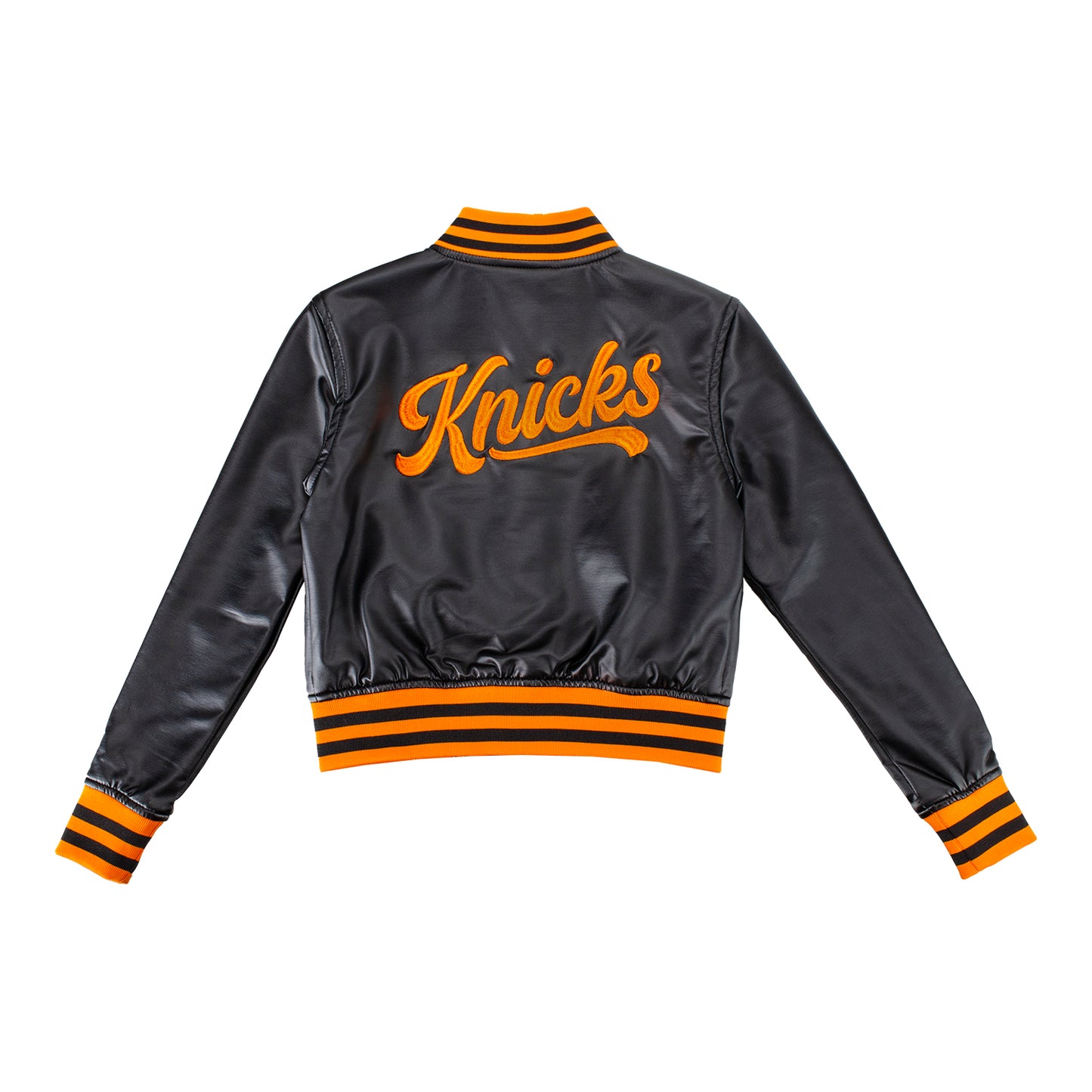 Kids Wild Collective Knicks Metallic Bomber Jacket - Back View