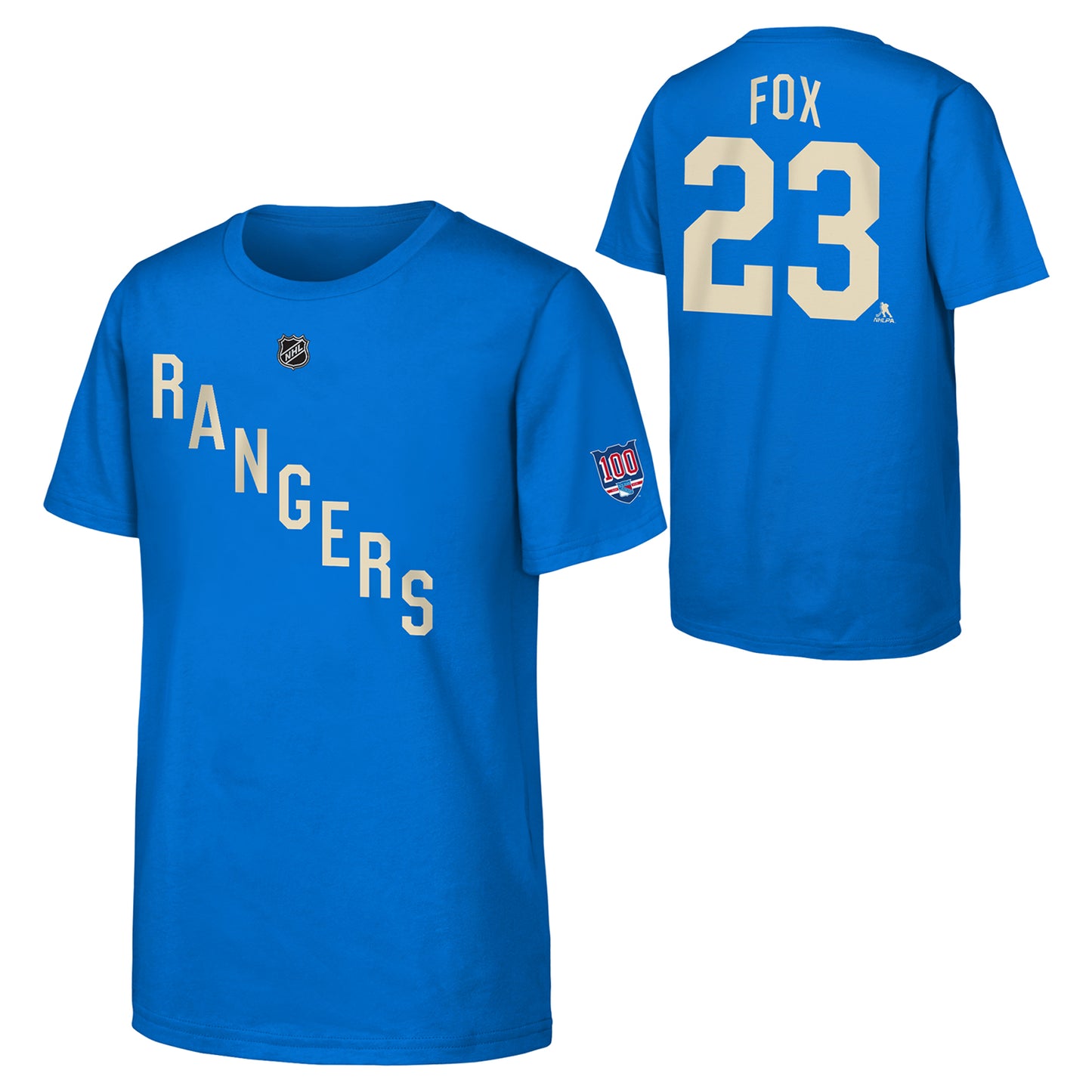 Youth Rangers Centennial Adam Fox Name & Number Tee - Full View