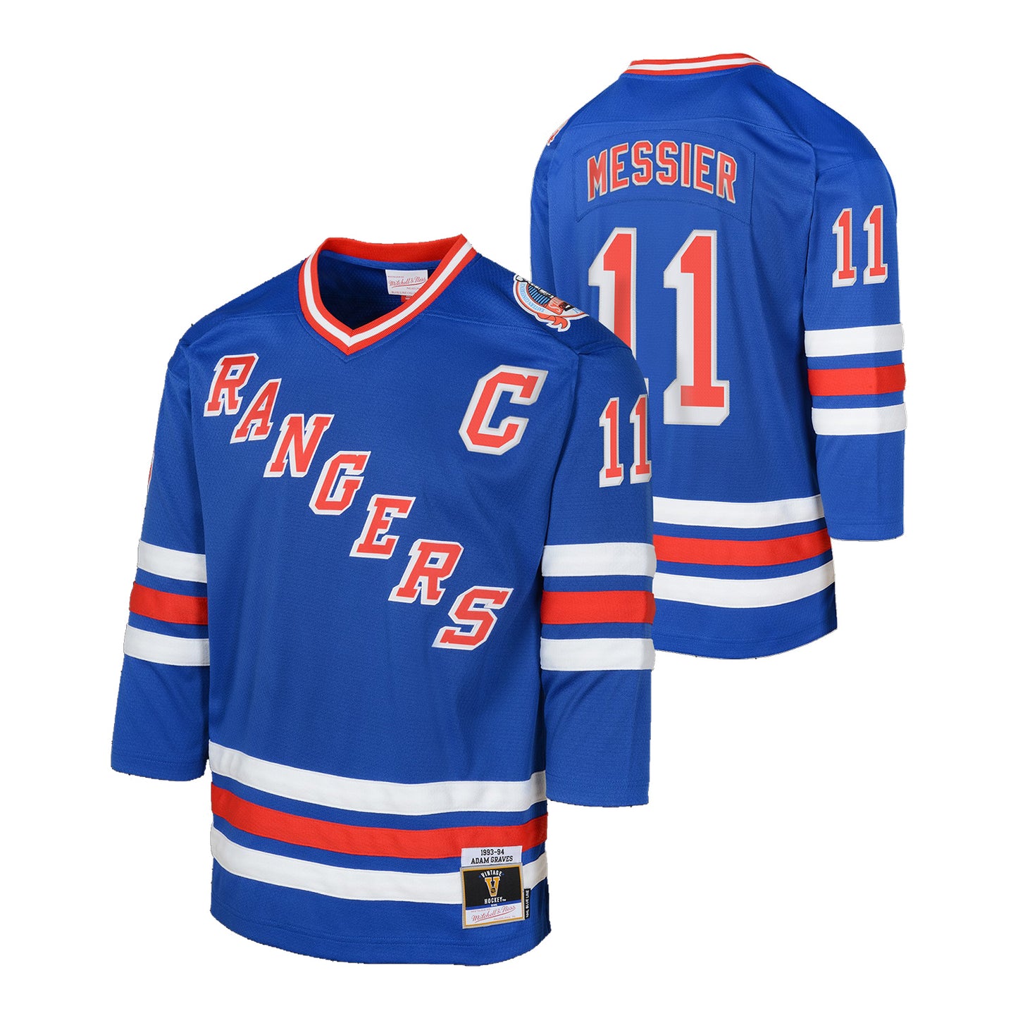 Youth Mark Messier Rangers Blue Line Jersey - Multi View