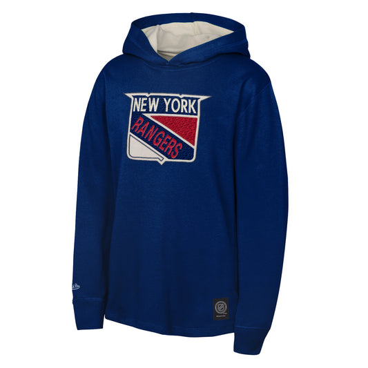 Youth Mitchell & Ness Rangers Thermal Long Sleeve Hood