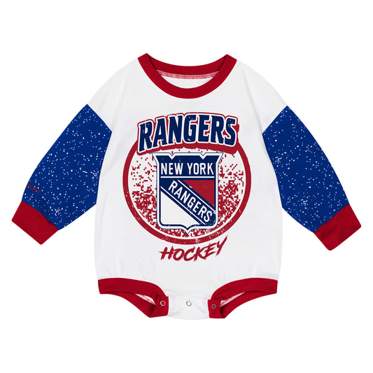 Infant Mitchell & Ness Rangers Poster Long Sleeve Onesie