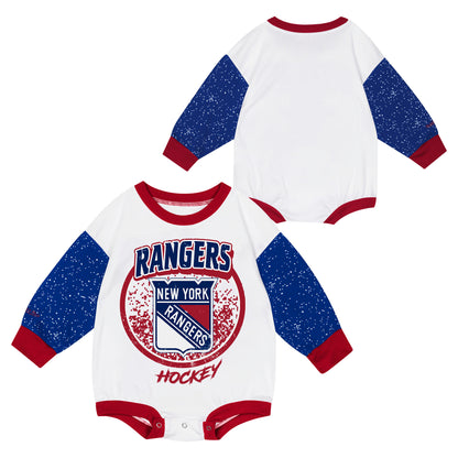 Infant Mitchell & Ness Rangers Poster Long Sleeve Onesie