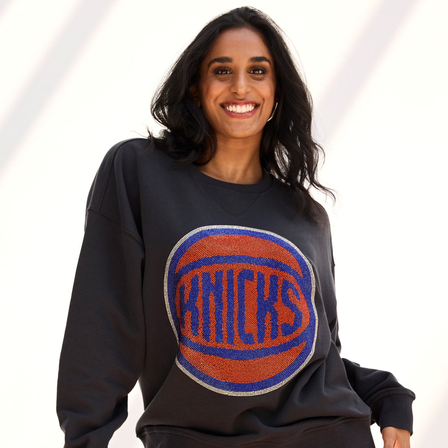 Terez Knicks Black Gemstone Logo Crew