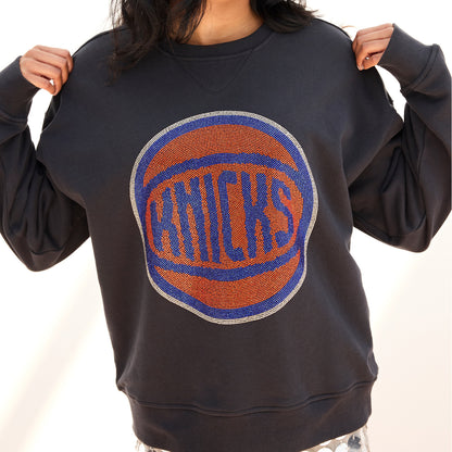 Terez Knicks Black Gemstone Logo Crew