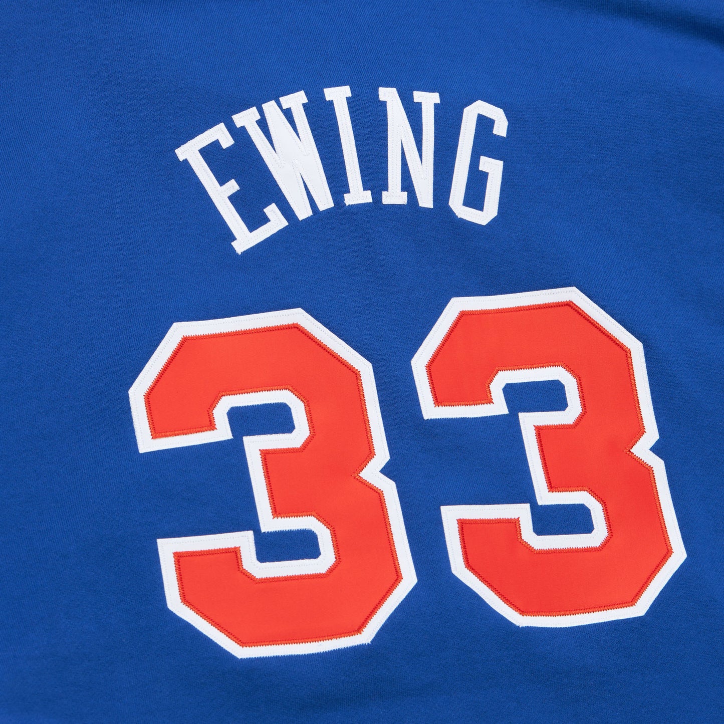 Mitchell & Ness Knicks Patrick Ewing Name & Number Hoodie In Blue - Back Numbers View