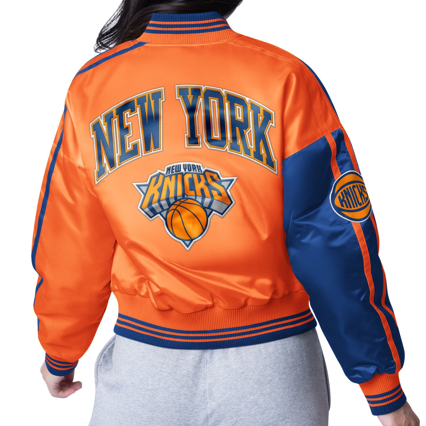 Women's Starter Knicks Zone Blitz Satin Jacket