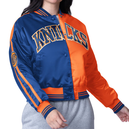 Women's Starter Knicks Zone Blitz Satin Jacket