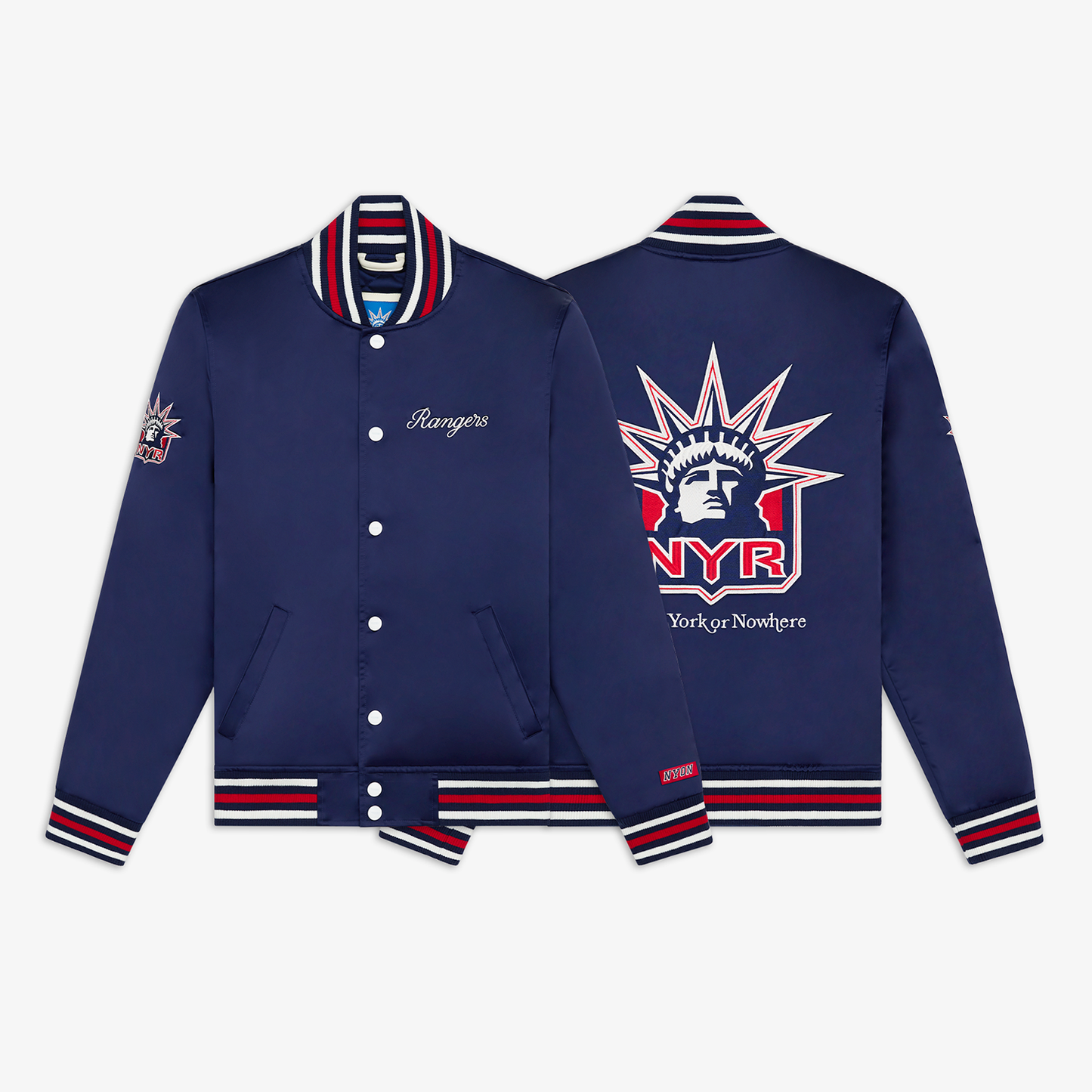 NYON x Rangers Liberty Satin Varsity Jacket