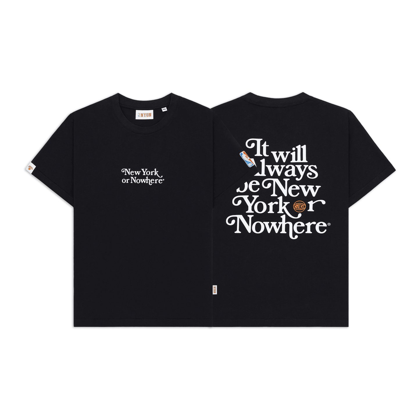 Women's NYON x Knicks Black Motto Tee