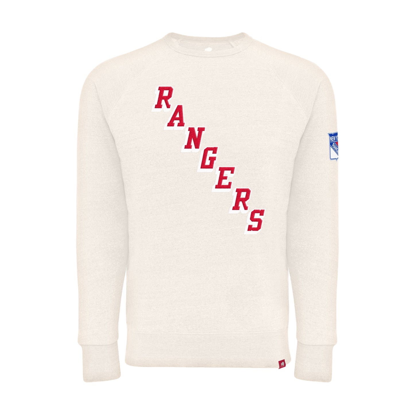 Sportiqe Rangers Wordmark Bone Harmon Crew - Front View