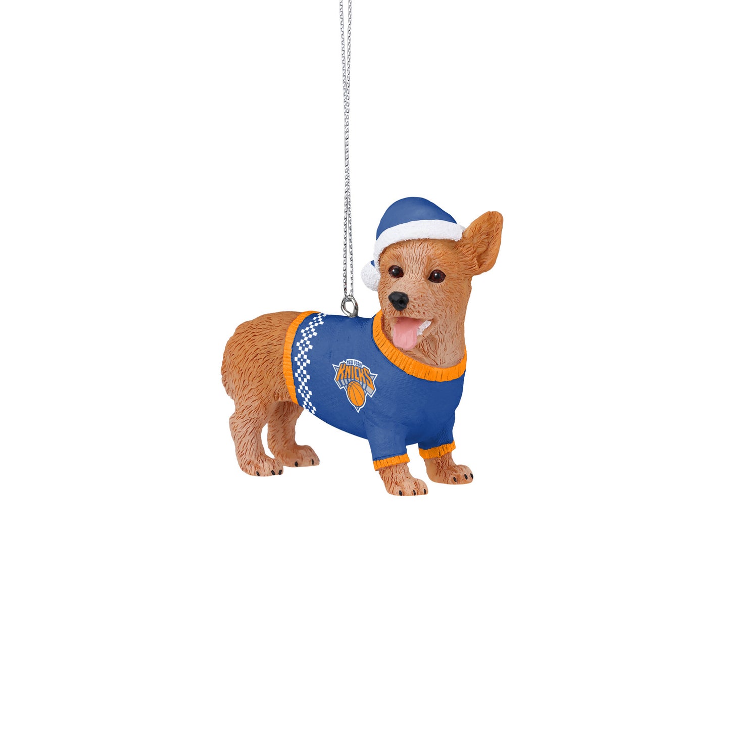 New York Knicks Corgi Holiday Ornament - Alternate Front View