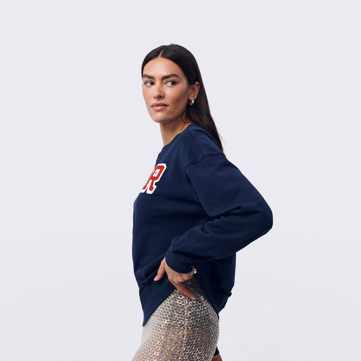 Women's Classic Boucle Crew Navy
