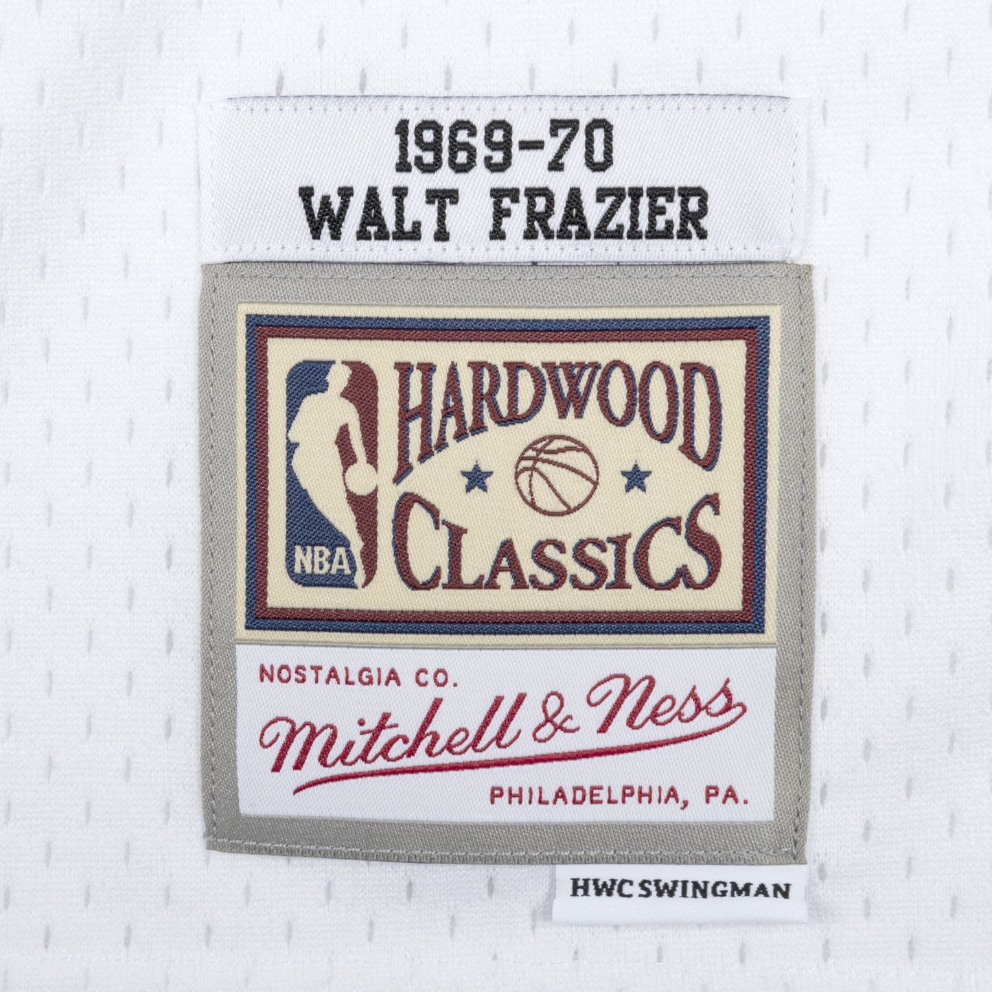Walt Frazier Mitchell & Ness 1969 White Swingman Jersey - Tag View