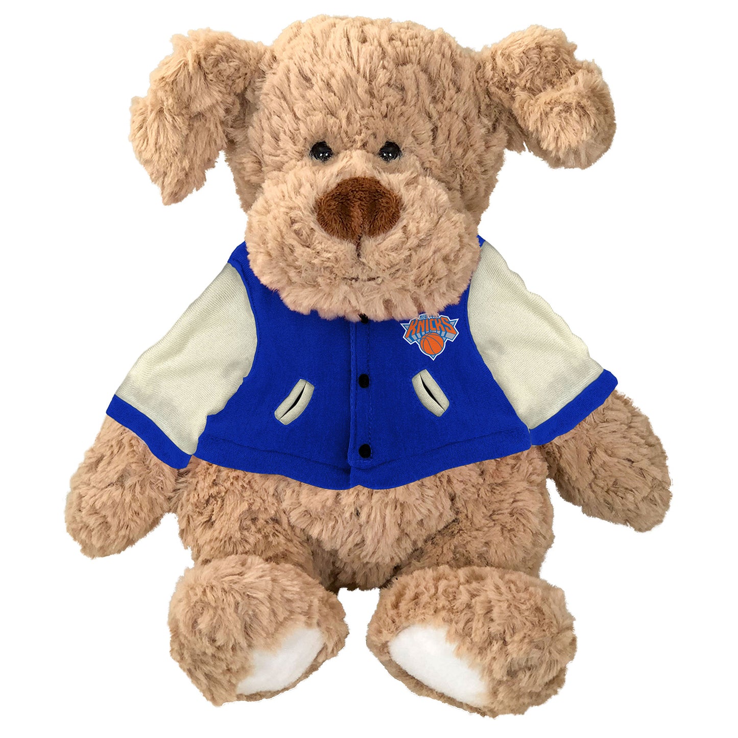 Knicks Cuddle Buddy Dog Plush with Varsity Jacket