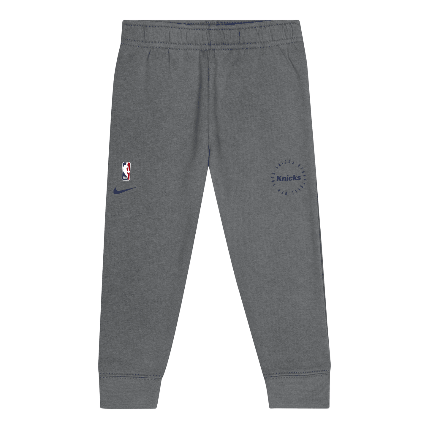 Infant Nike Knicks Cotton Longsleeve Tee and Jogger Set Pants In Grey - Front View