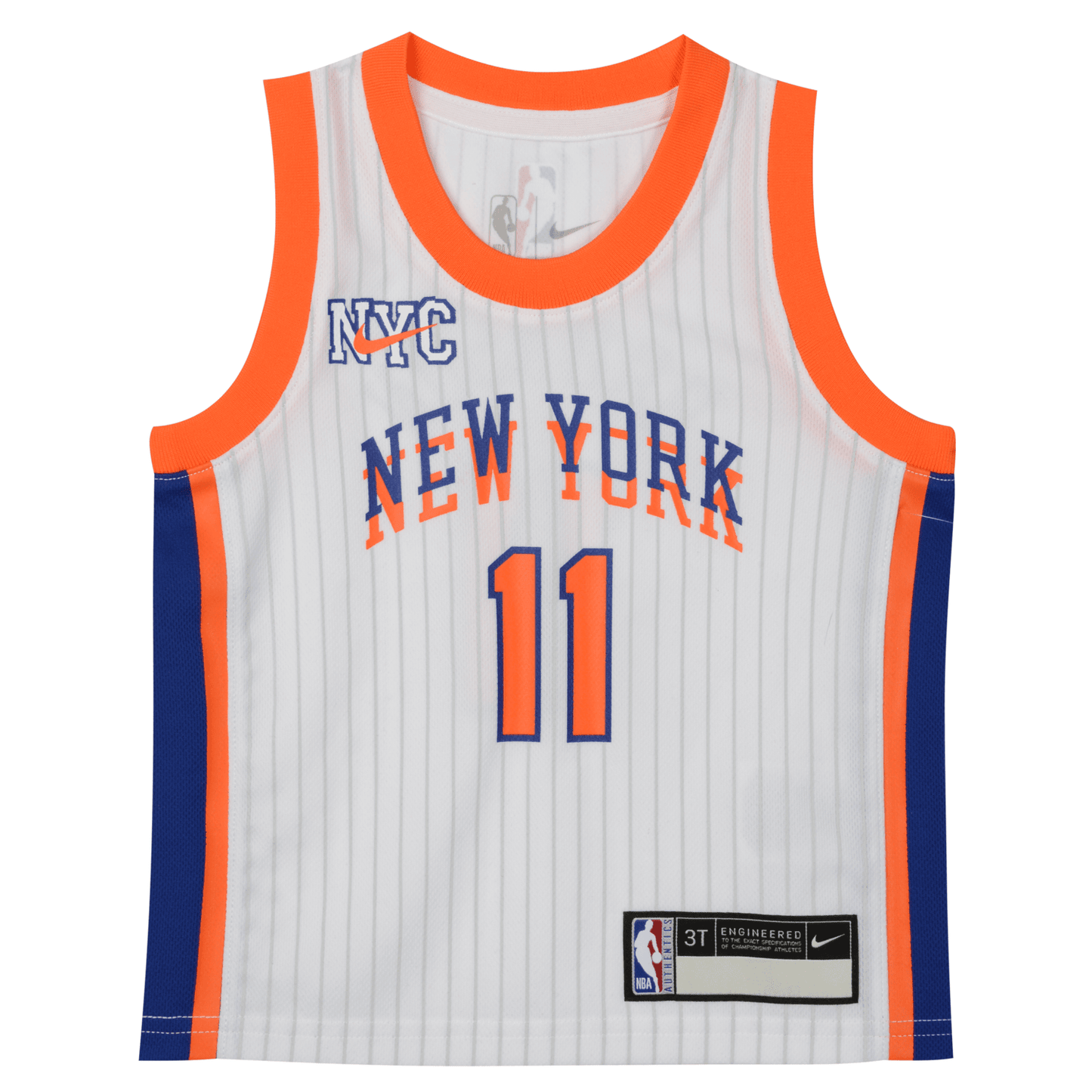 Kids 2024-25 Knicks Jalen Brunson CITY EDITION Jersey In White - Front View