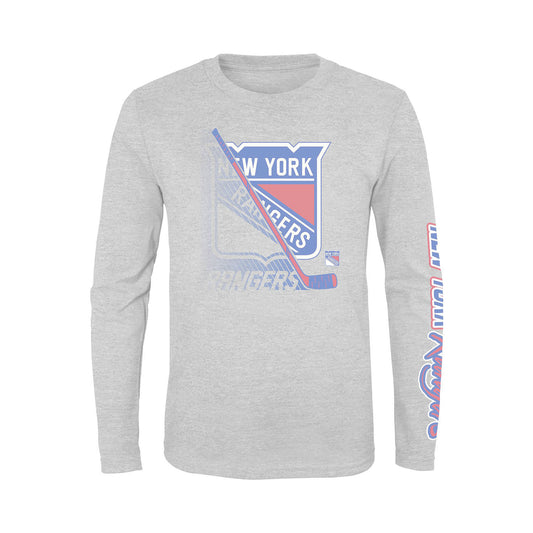 Youth Rangers Split Speed Cotton Long Sleeve Tee - Front View