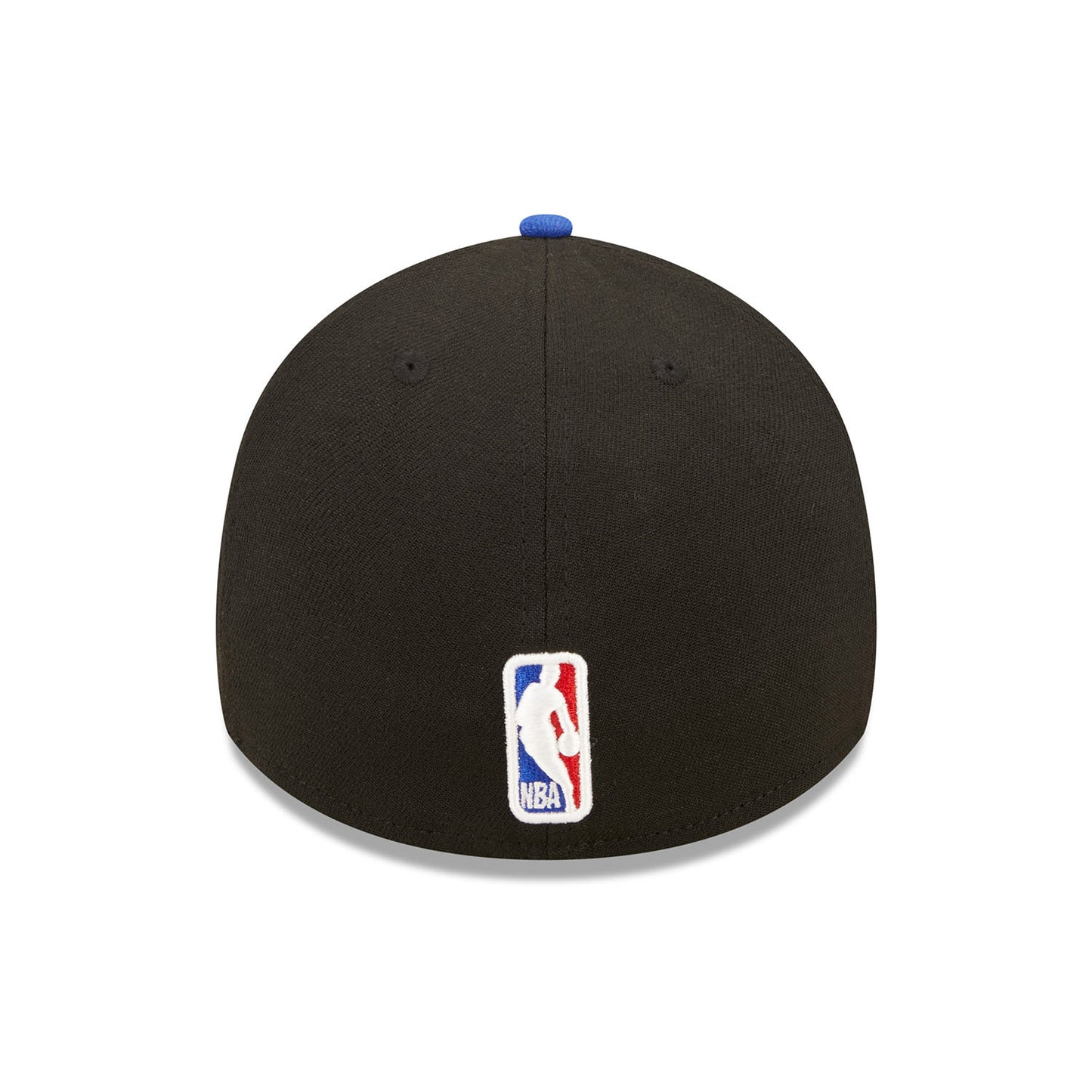 New Era Knicks Skyline Tip Off Stretchfit Hat In Black Blue & Orange - Back View