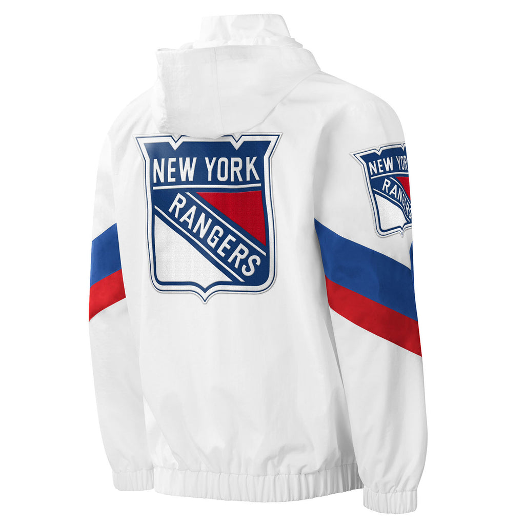 Men's Starter Blue New York Rangers Impact Half-Zip Jacket