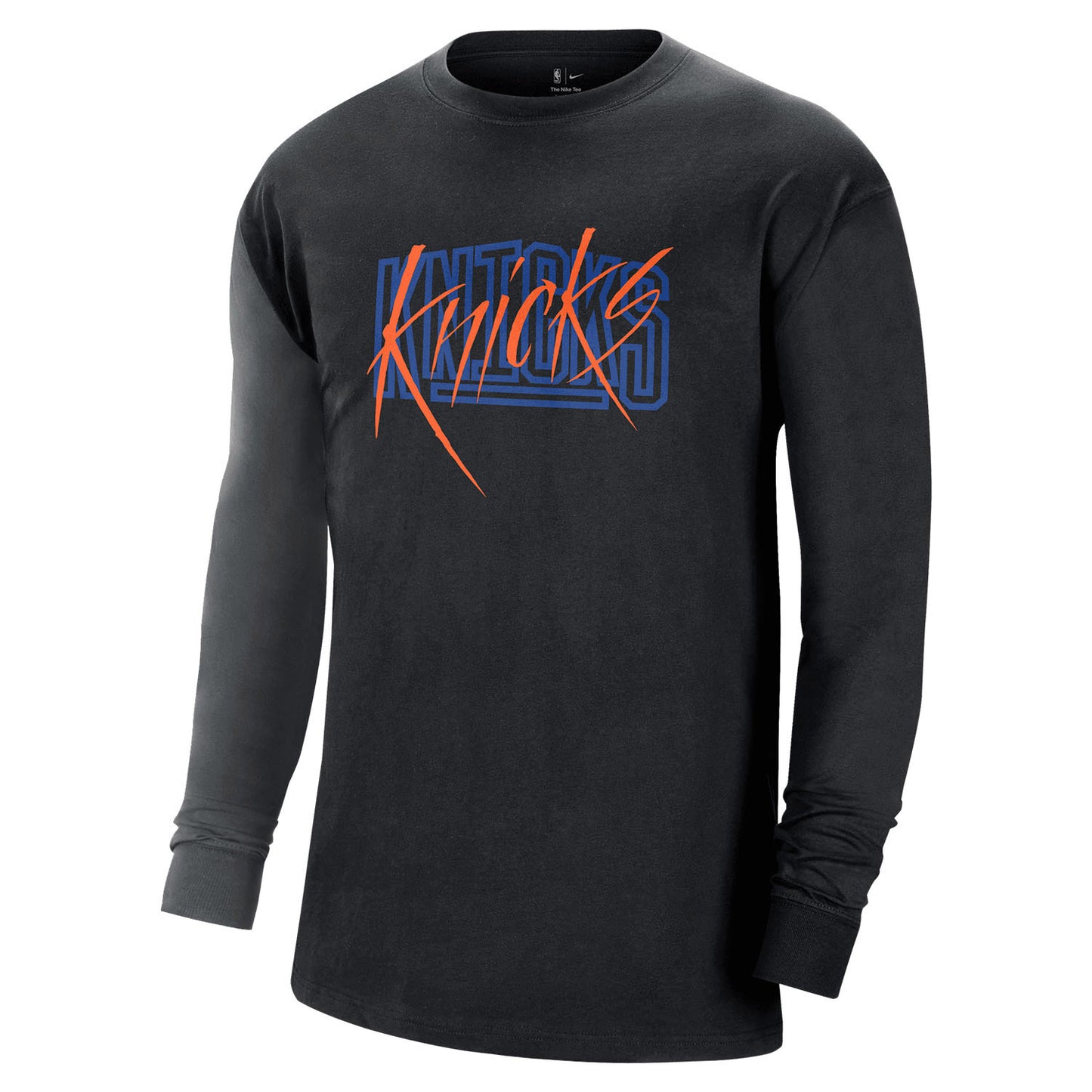 Nike Knicks Courtside Longsleeve Tee in Black - Front View