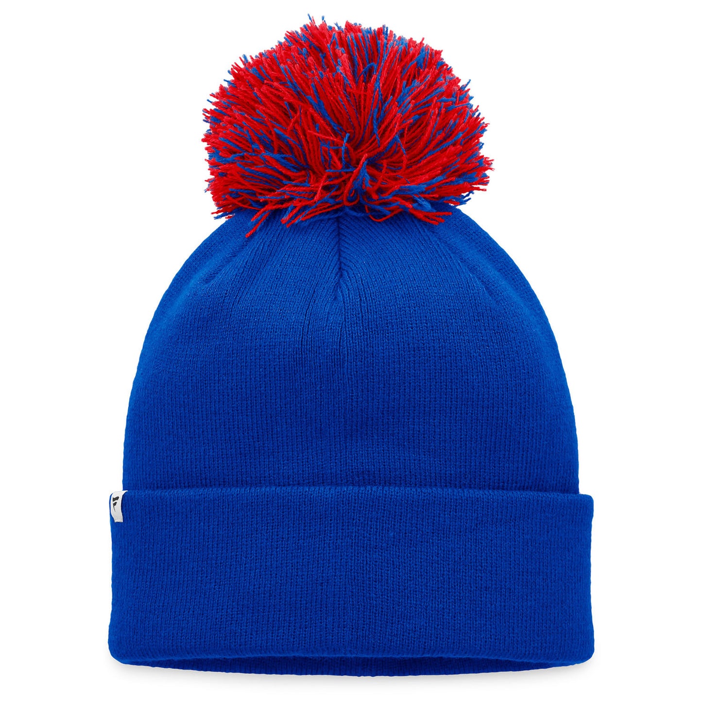 Women's Fanatics True Classic Script Pom Beanie In Blue & Red - Back VIew