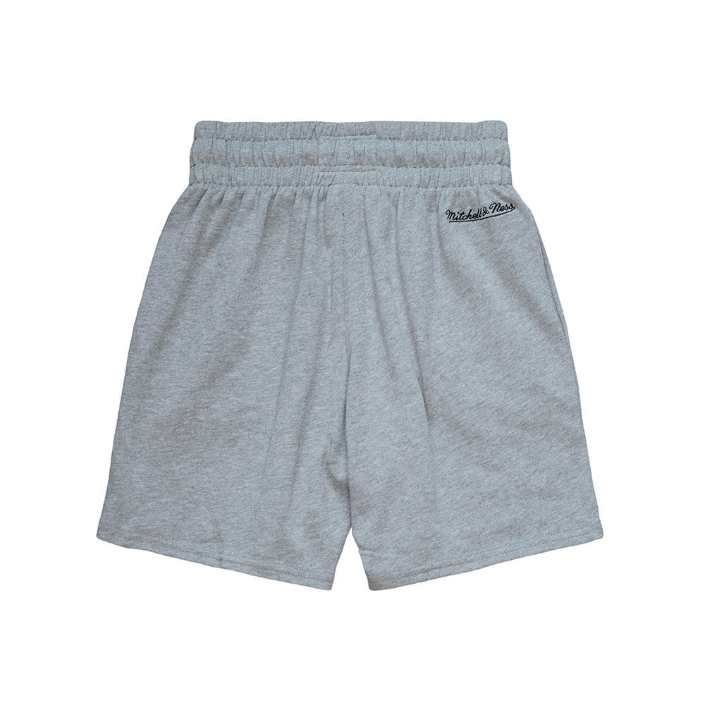Women's Mitchell & Ness Knicks Logo Fleece Short in Grey - Back View