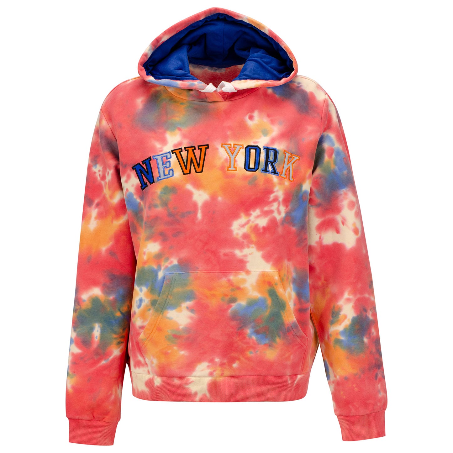 Women's FISLL Knicks Tie Dye Hoodie In Pink - Front View