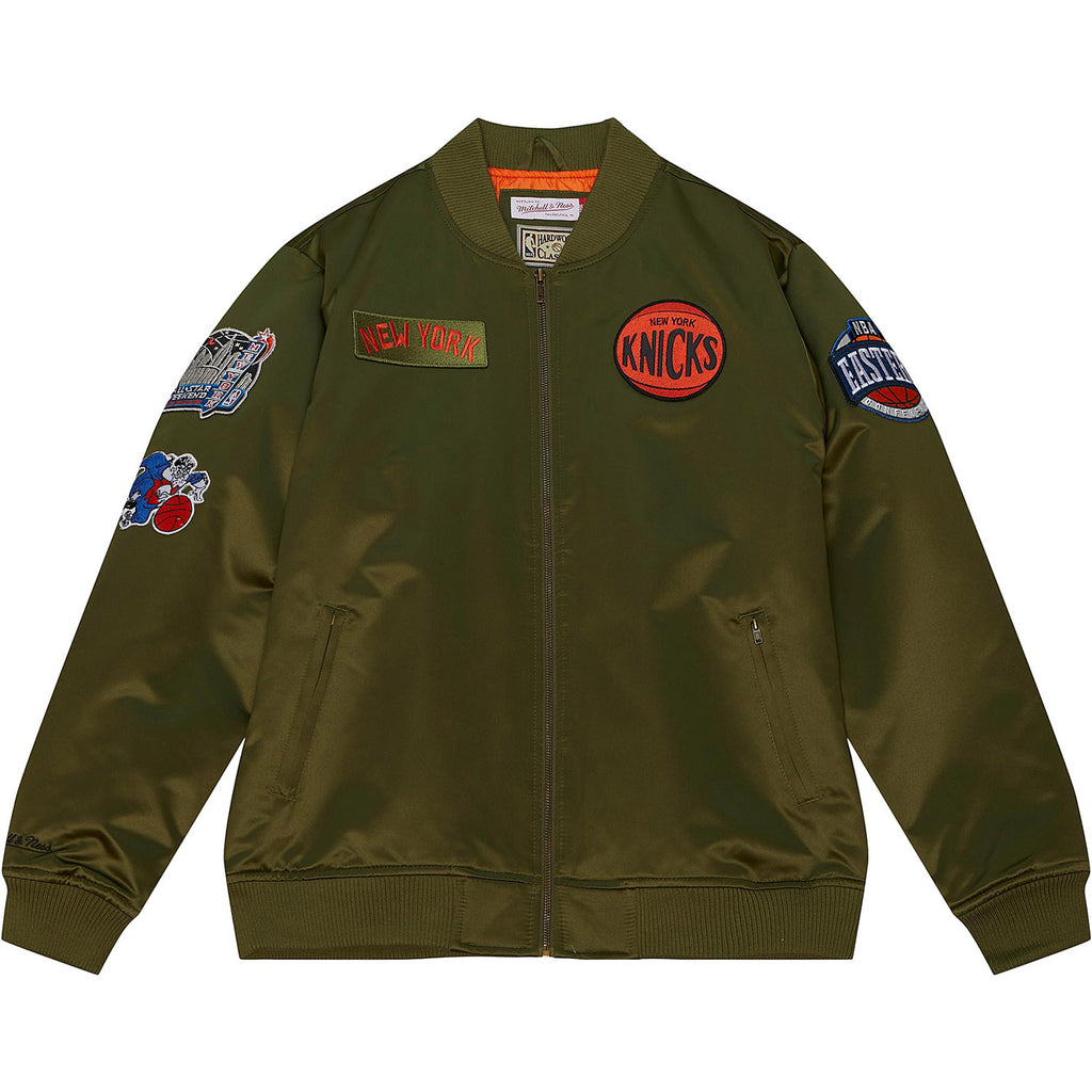 Mitchell & Ness Knicks Flight Satin Bomber Jacket | Shop Madison 