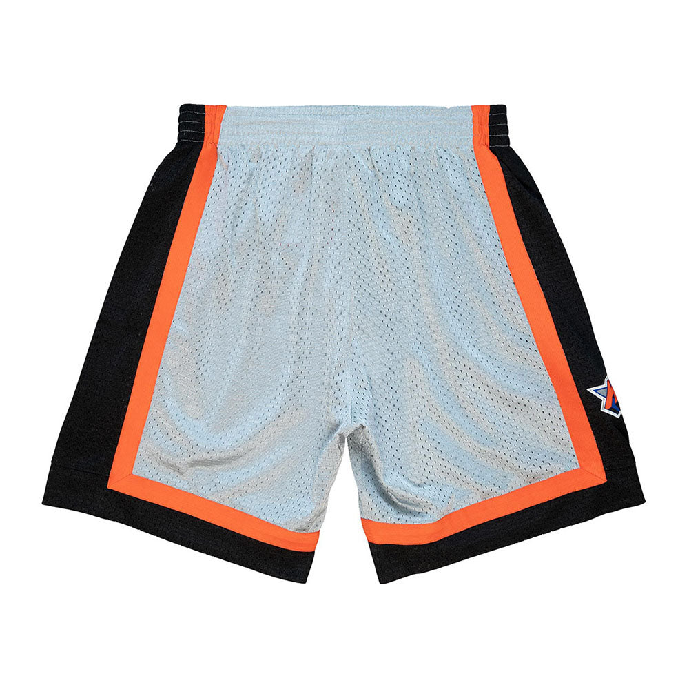 Knicks Mitchell & Ness 75th Silver Swingman Short in Grey - Back View