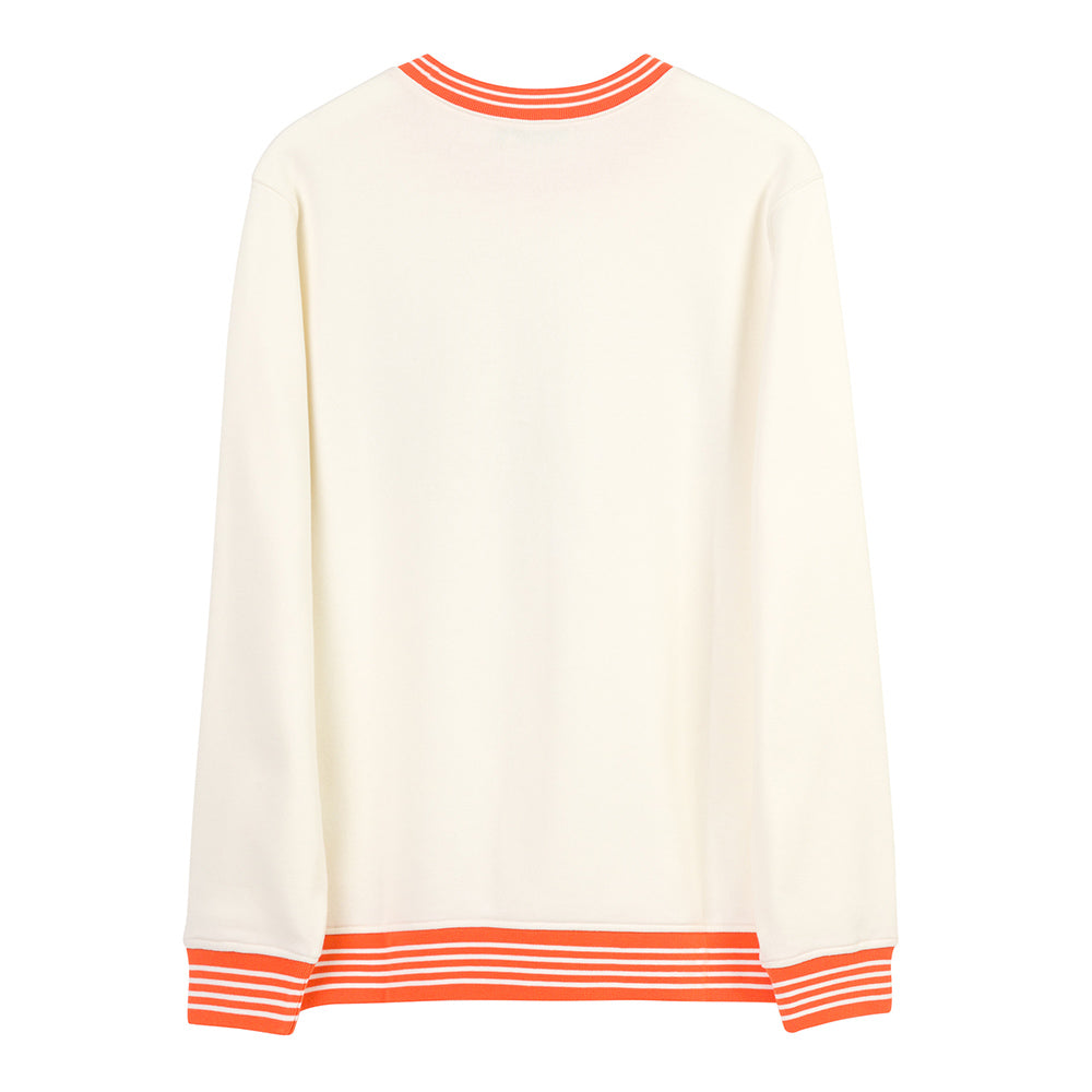 Junk Food Knicks Fade Away Crew In Cream, Blue & Orange - Back View