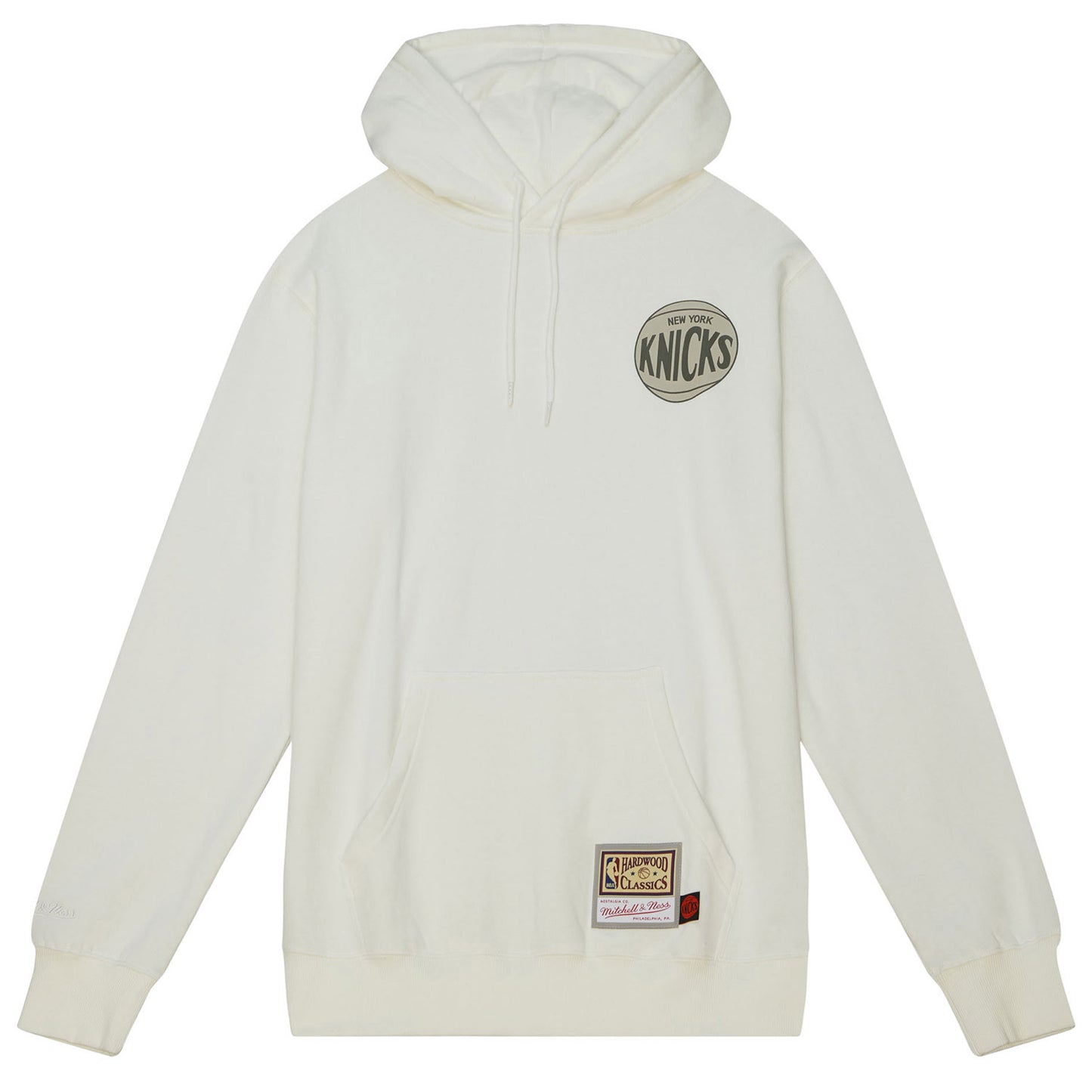 Mitchell & Ness Knicks Cream Hoodie - In Cream - Front View