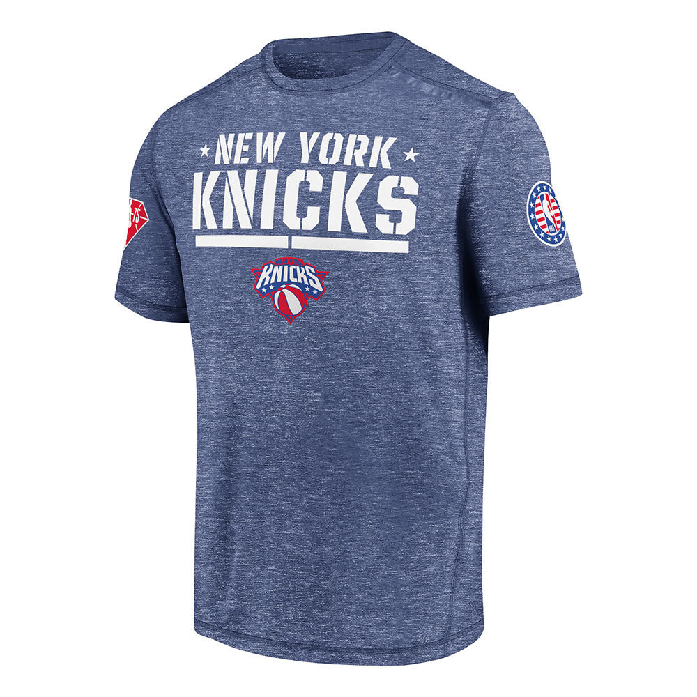 Fanatics Knicks Military Appreciation Night Short Sleeve Shooter Tee in Blue - Front View