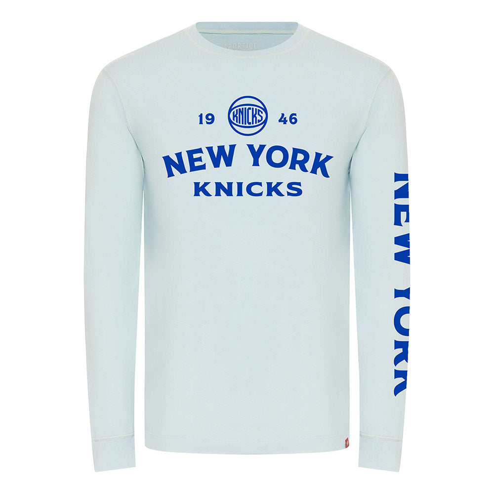 Sportiqe Knicks Mohave Winter Sky Longsleeve Tee In Light Blue - Front View