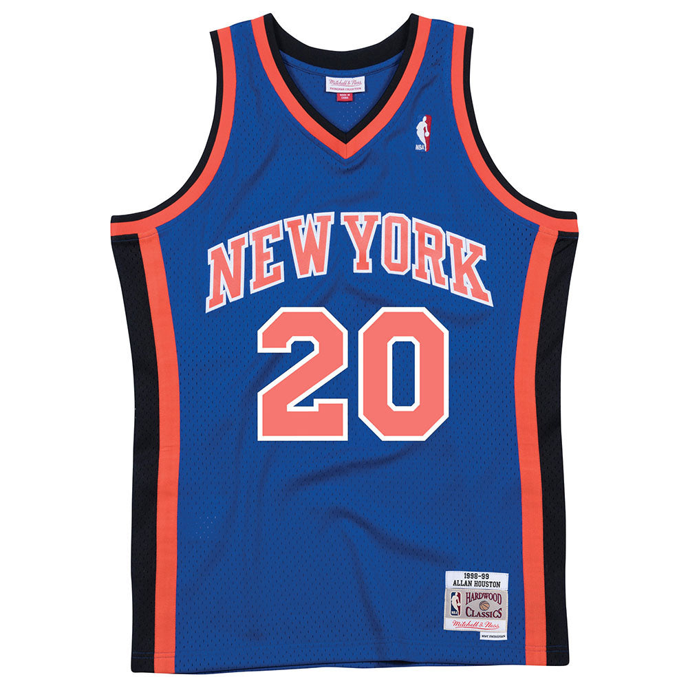 Allan Houston Mitchell & Ness 98-99 Road Swingman Jersey in Blue - Front View