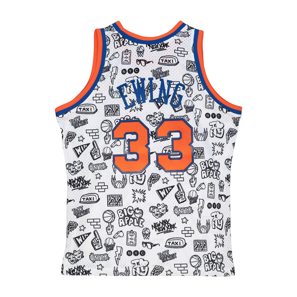 New York Knicks Mitchell & Ness White Doodle T-Shirt - Dynasty