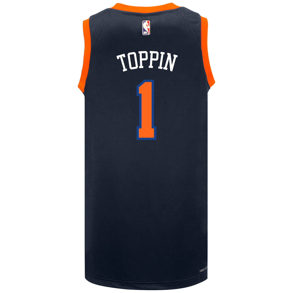 Jordan / Men's New York Knicks Obi Toppin #1 Blue Dri-FIT Statement Edition  Jersey