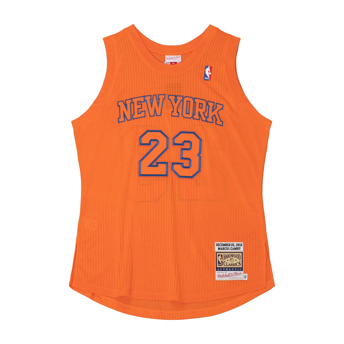 Mitchell & Ness Knicks 2012 Christmas Day Marcus Camby Jersey In Orange - Front View