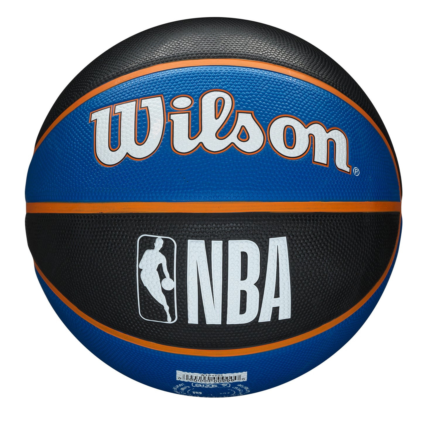 Wilson Knicks Tribute Basketball In Blue, Black & Orange - Back View