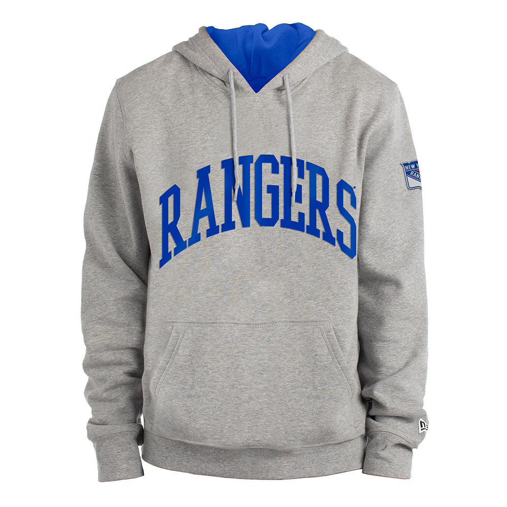 New Era Rangers Fleece with Contrast Hood In Grey - Front View