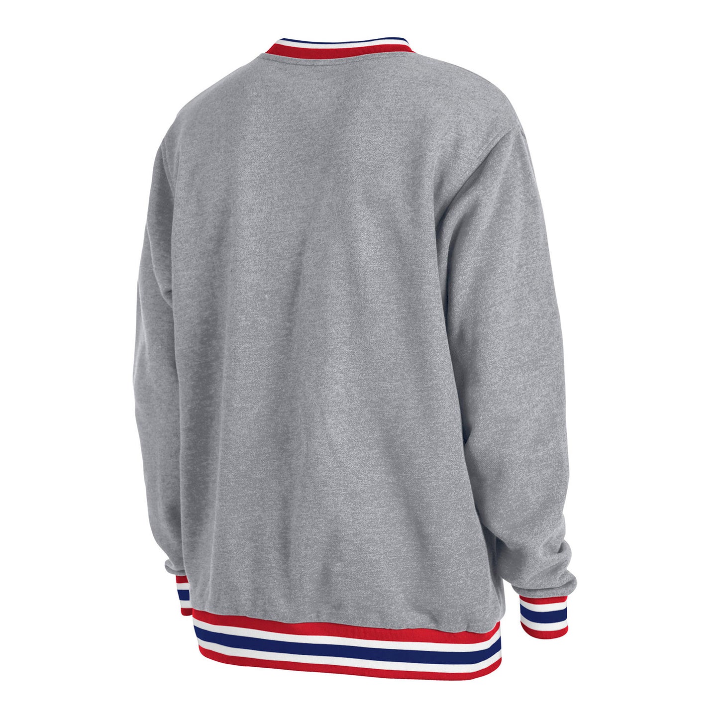 New Era Rangers Retro Ribbed Crewneck Fleece In Grey - Back View