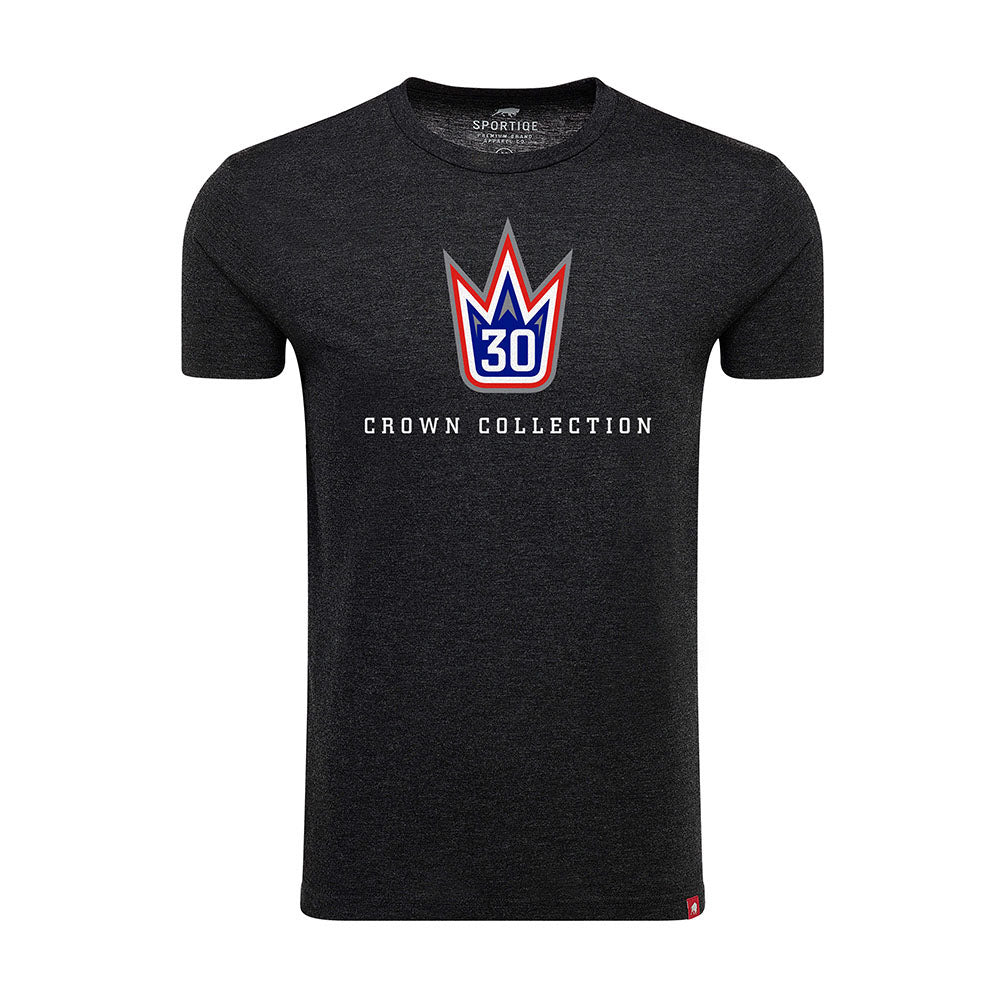 Crown Collection Logo Tee New York Rangers in Black - Front View