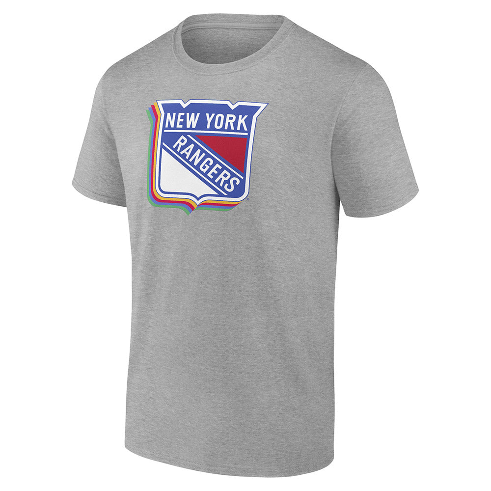 Fanatics New York Rangers Pride Night Tee in Grey - Front View
