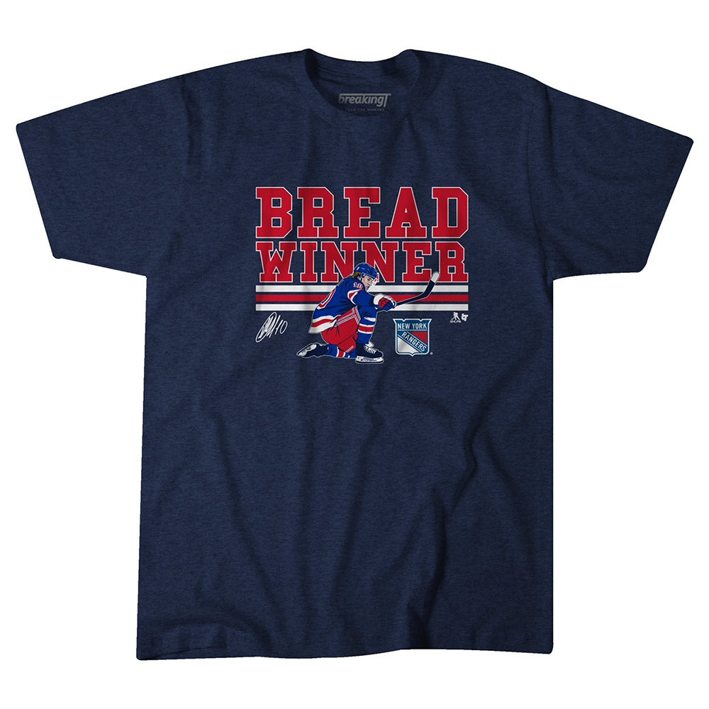 BreakingT Rangers Artemi Panarin Bread Winner Tee in Navy - Front View