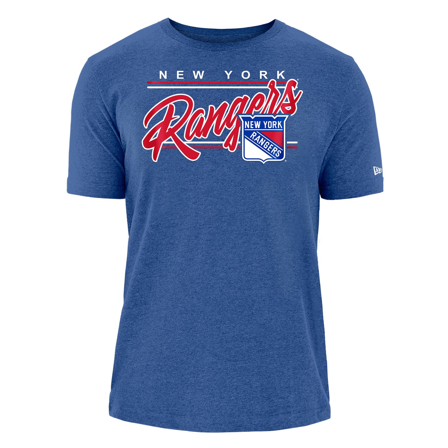 New Era Rangers Script Tee In Blue - Front View