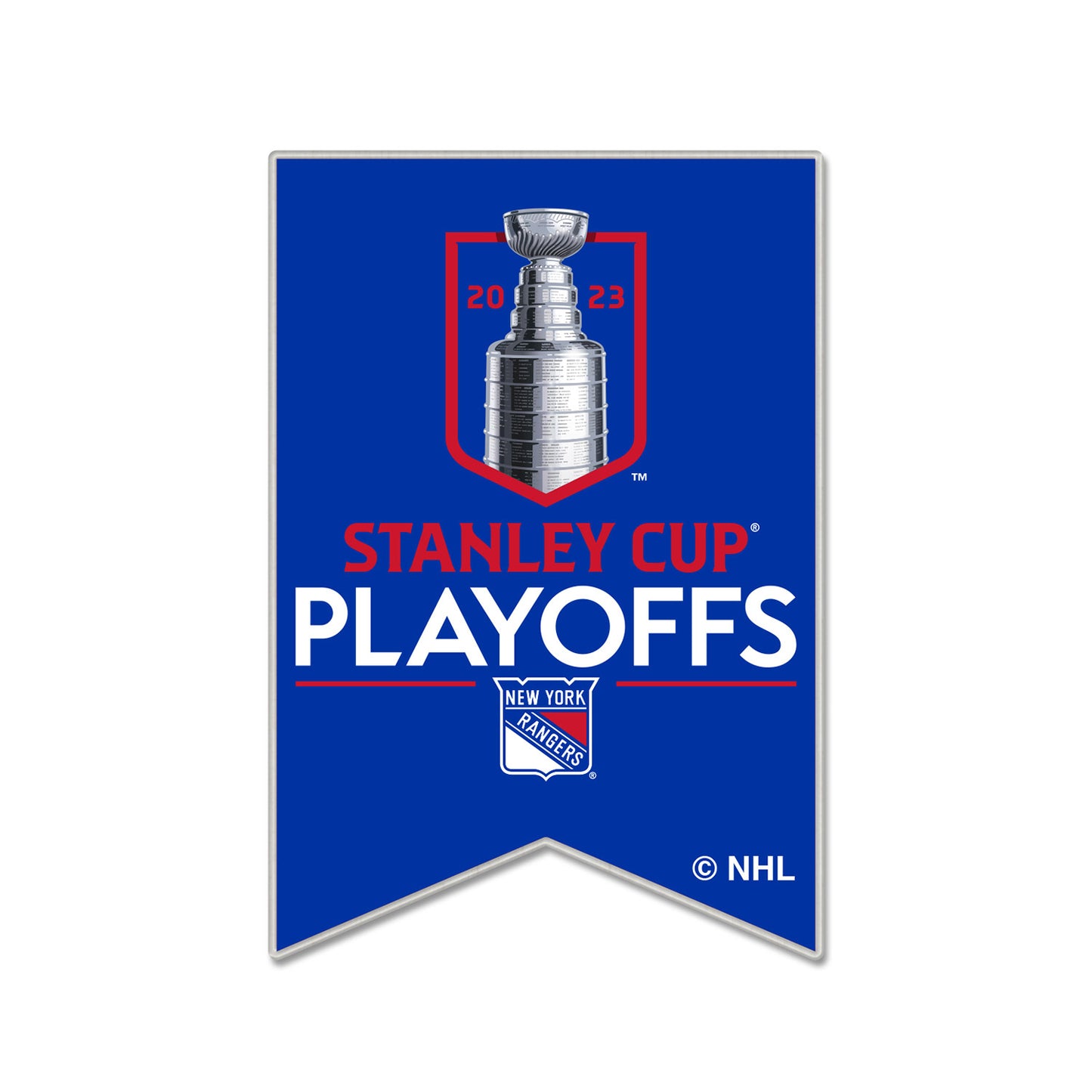 Wincraft Rangers 22-23 Playoff Collector Pin - In Blue - Front View